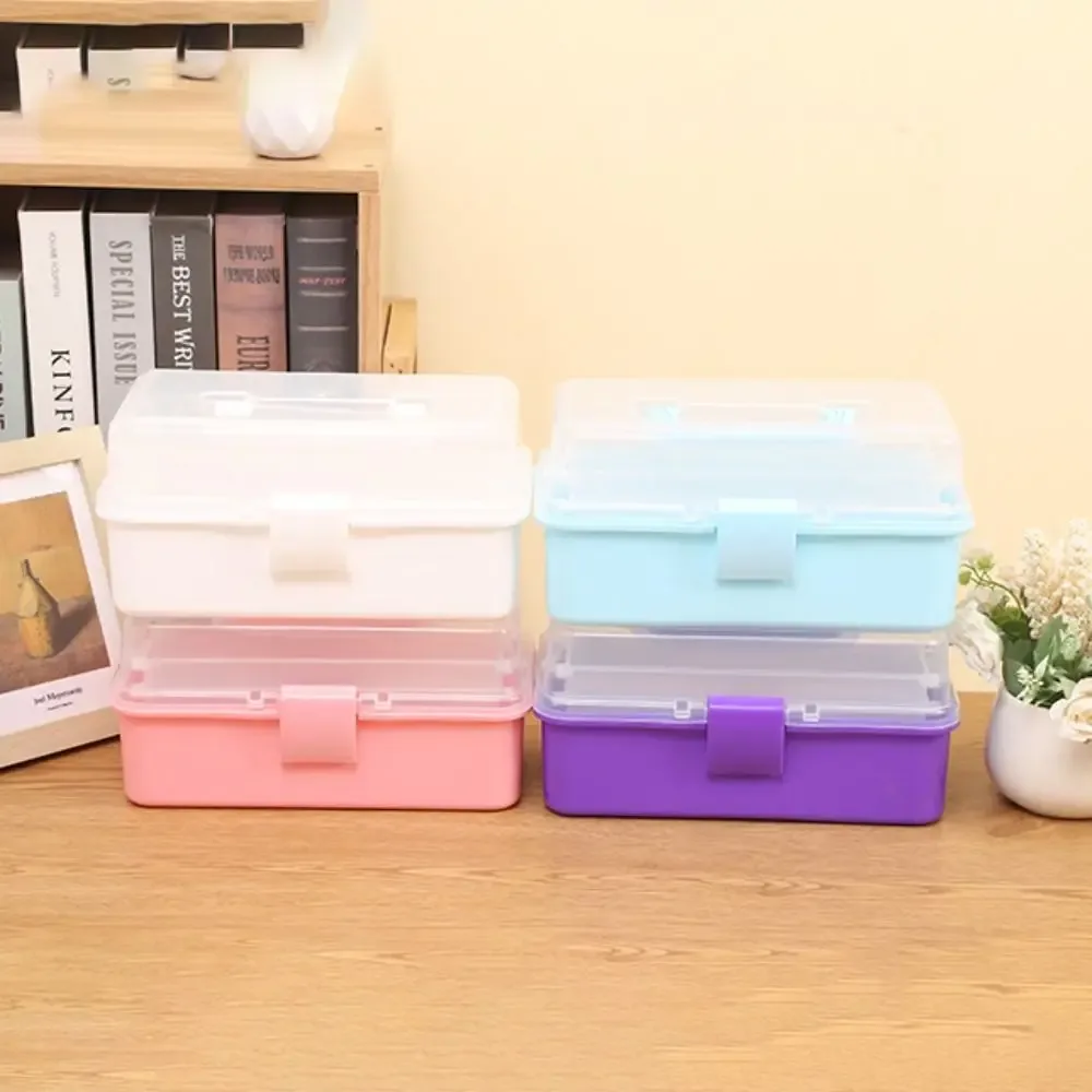 Boîte de rangement pliable à 2/3 niveaux pour maquillage et accessoires de beauté 5