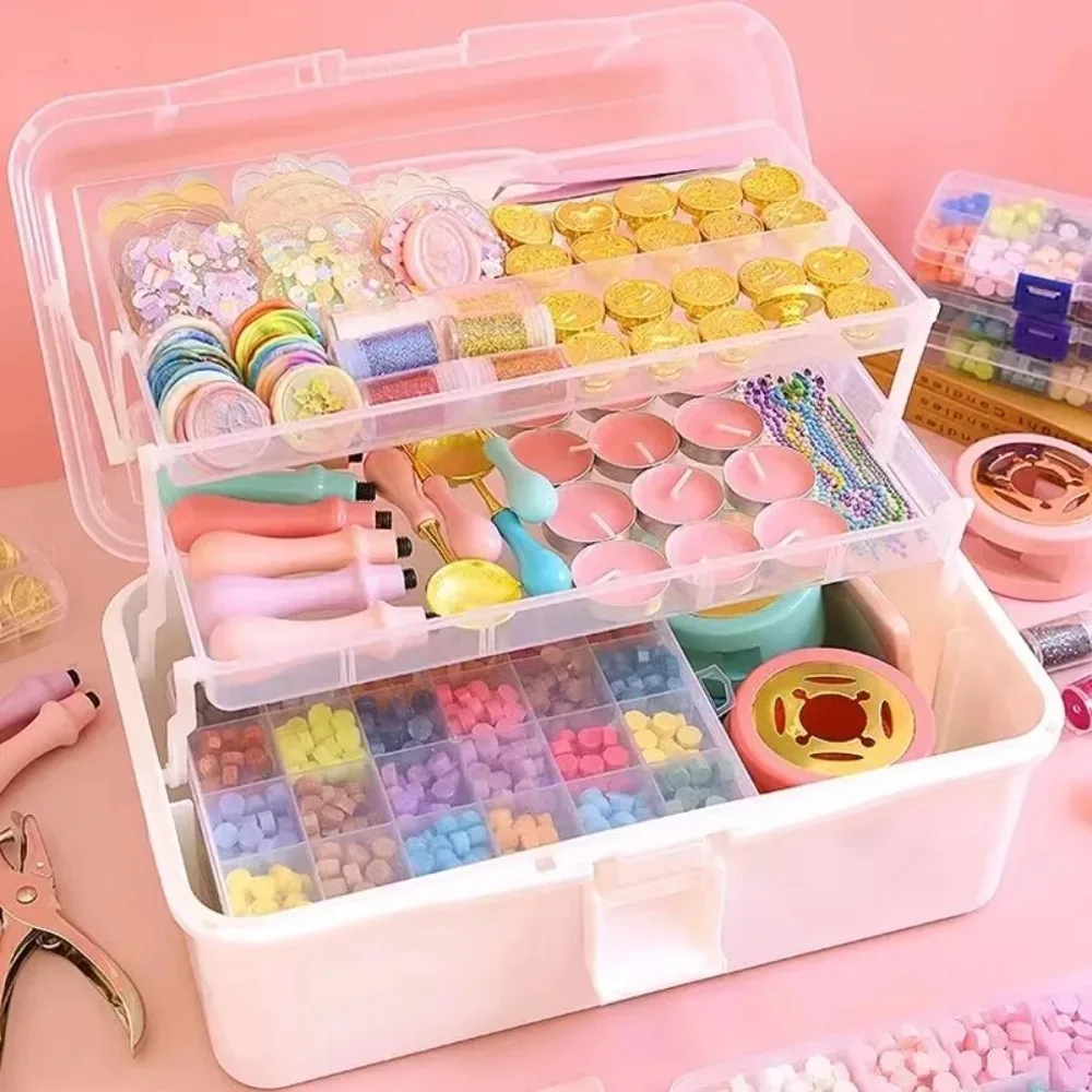 Boîte de rangement pliable à 2/3 niveaux pour maquillage et accessoires de beauté 2