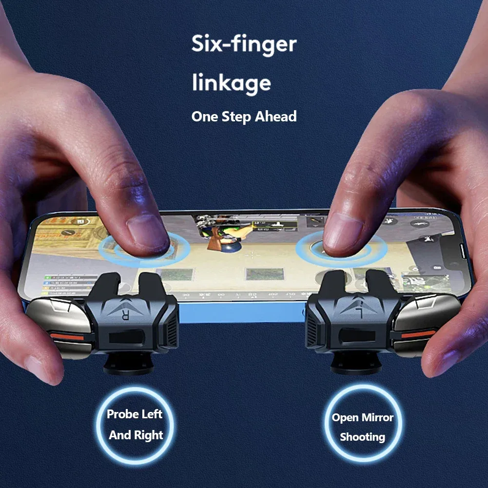 Gâchettes de jeu G21 pour smartphone - Contrôleur 6 doigts pour PUBG Mobile - Image 6