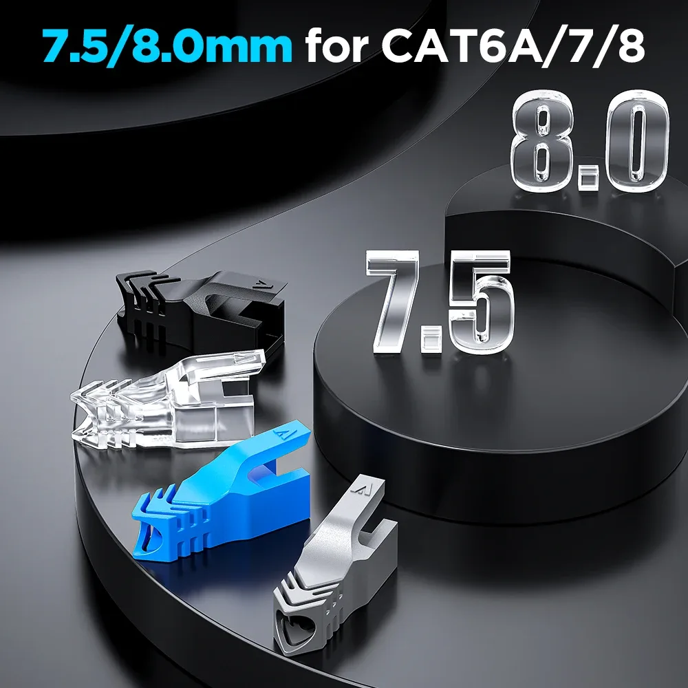 AMPCOM - Manchons anti-traction pour connecteurs RJ45 (6,5/7,5/8,0 mm) - Compatible CAT5E à CAT8 - Image 4