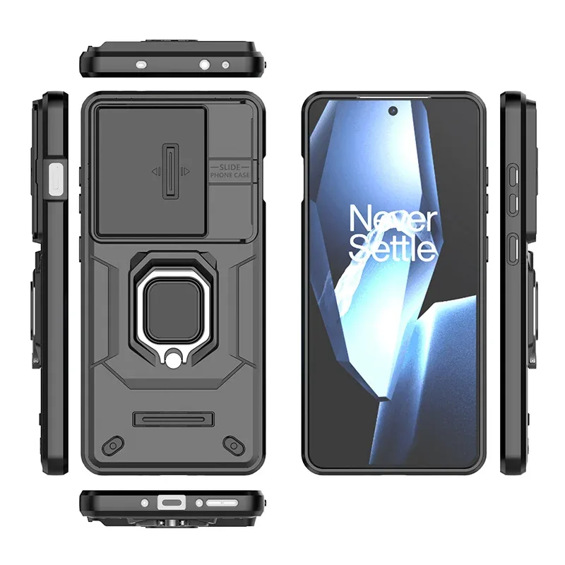 Coque de protection avec cache caméra coulissant et anneau magnétique pour OnePlus - Image 5