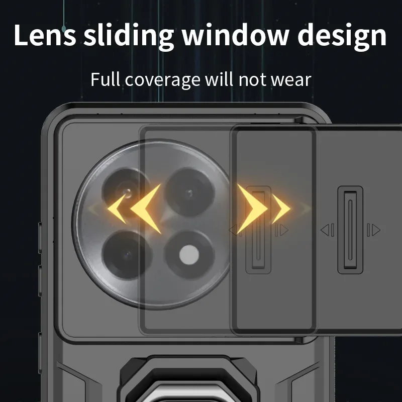 Coque de protection avec cache caméra coulissant et anneau magnétique pour OnePlus - Image 3
