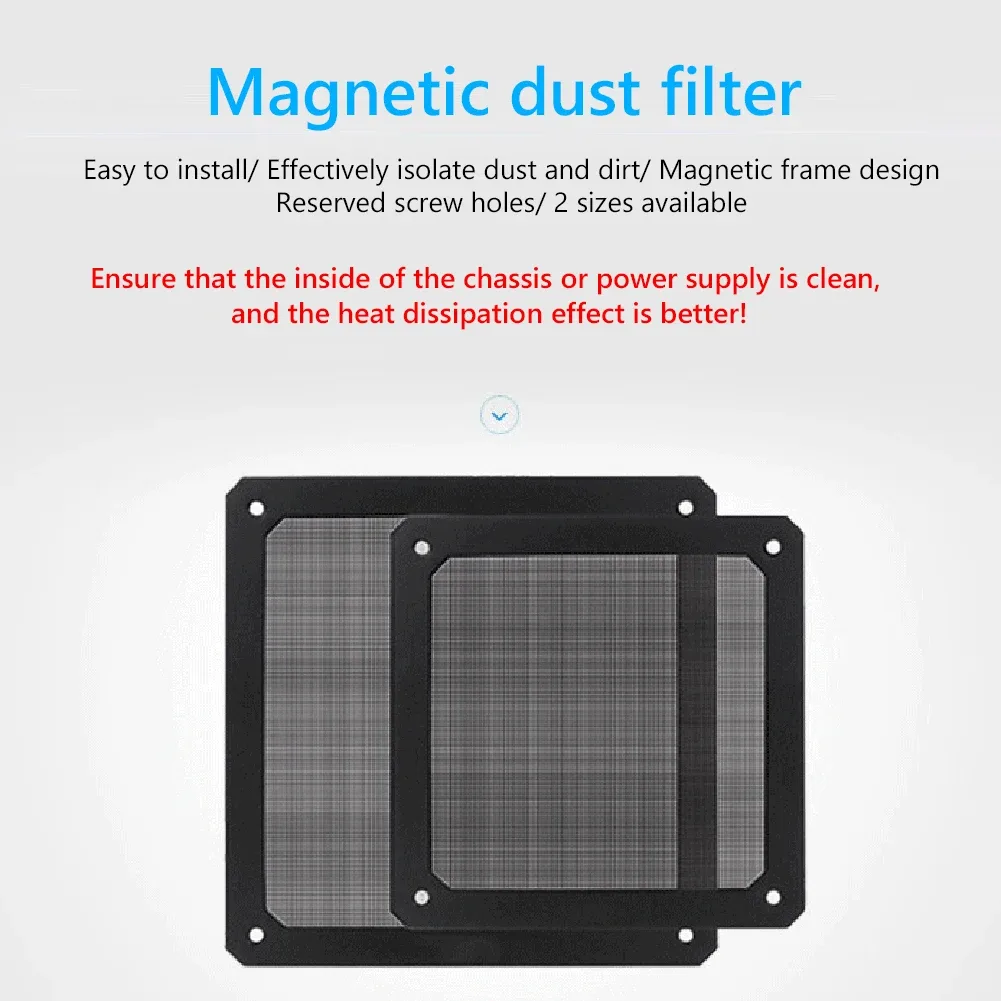 Filtre à poussière magnétique ultra-fin pour ventilateur de boîtier PC (80/90/120/140 mm) - Image 2
