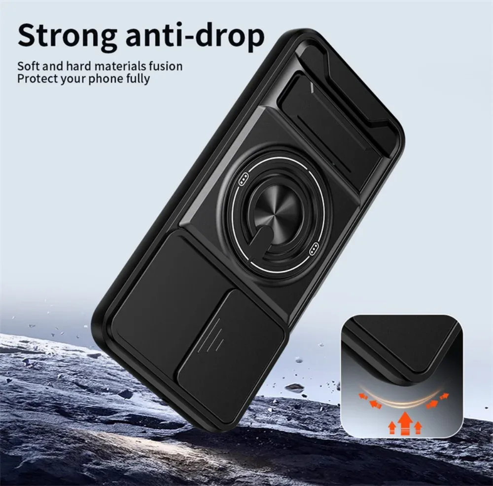 Coque de protection pour Samsung Galaxy S26, S25, S24, S23, S22 (Ultra, Plus, FE) avec support magnétique, anneau et protection d'objectif - Image 6