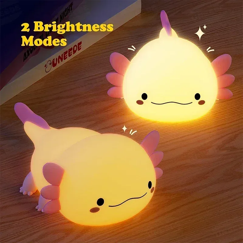 Veilleuse Axolotl en silicone rechargeable avec commande tactile - Image 2