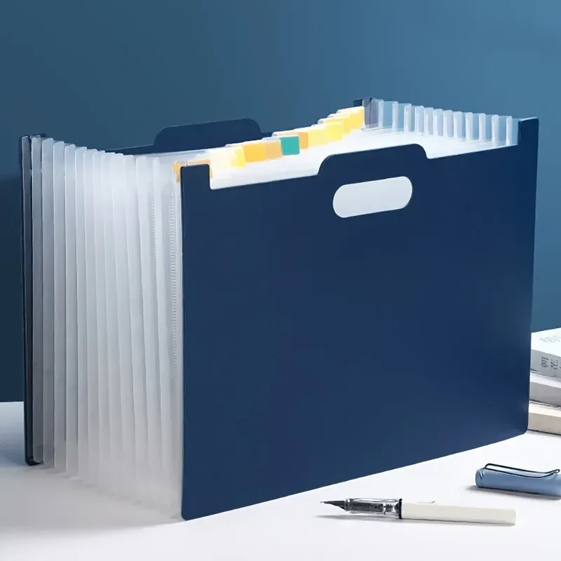 Organisateur de documents A4 pliable avec compartiments et étiquettes en ABS - Image 1