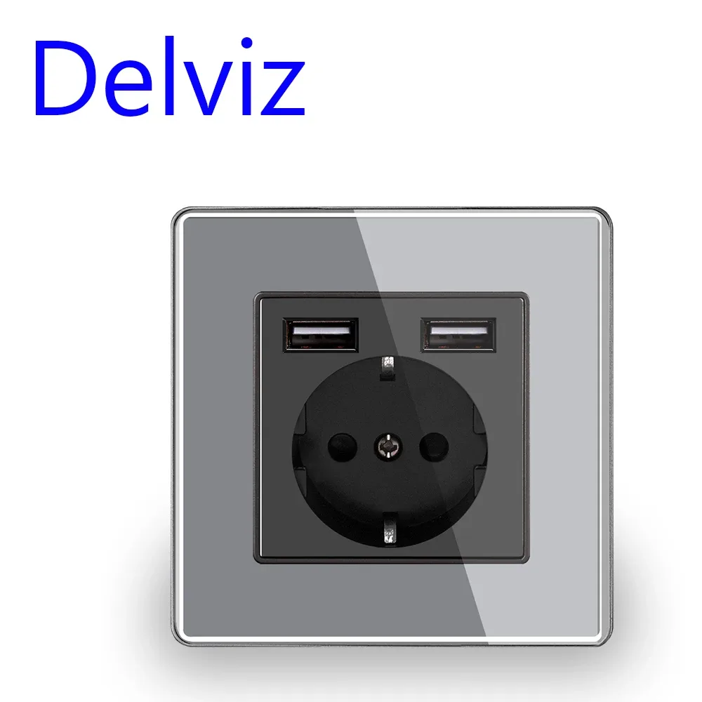 Prise de courant Delviz avec ports USB - Standard UE, 16A, 86mm - Image 4