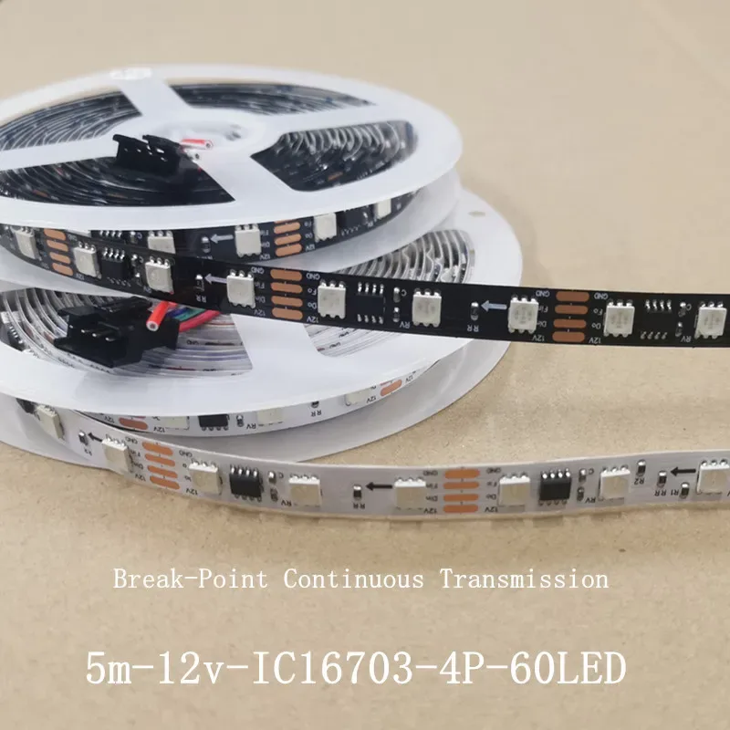 Ruban LED RGB Adressable IC16703 - 12V - 60 LED/m - 5m - IP20 - Reprise de signal - Image 1