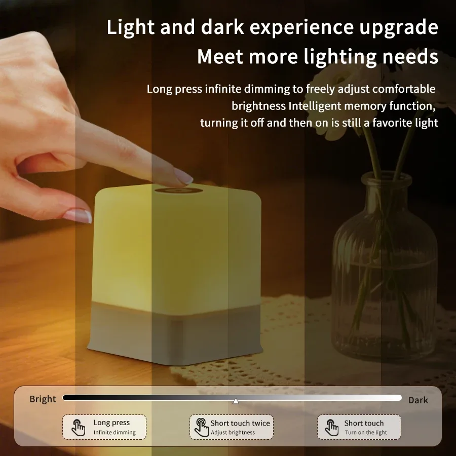Lampe de chevet LED tactile 16 couleurs rechargeable par USB 2