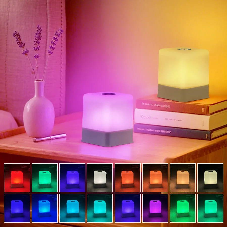Lampe de chevet LED tactile 16 couleurs rechargeable par USB 6