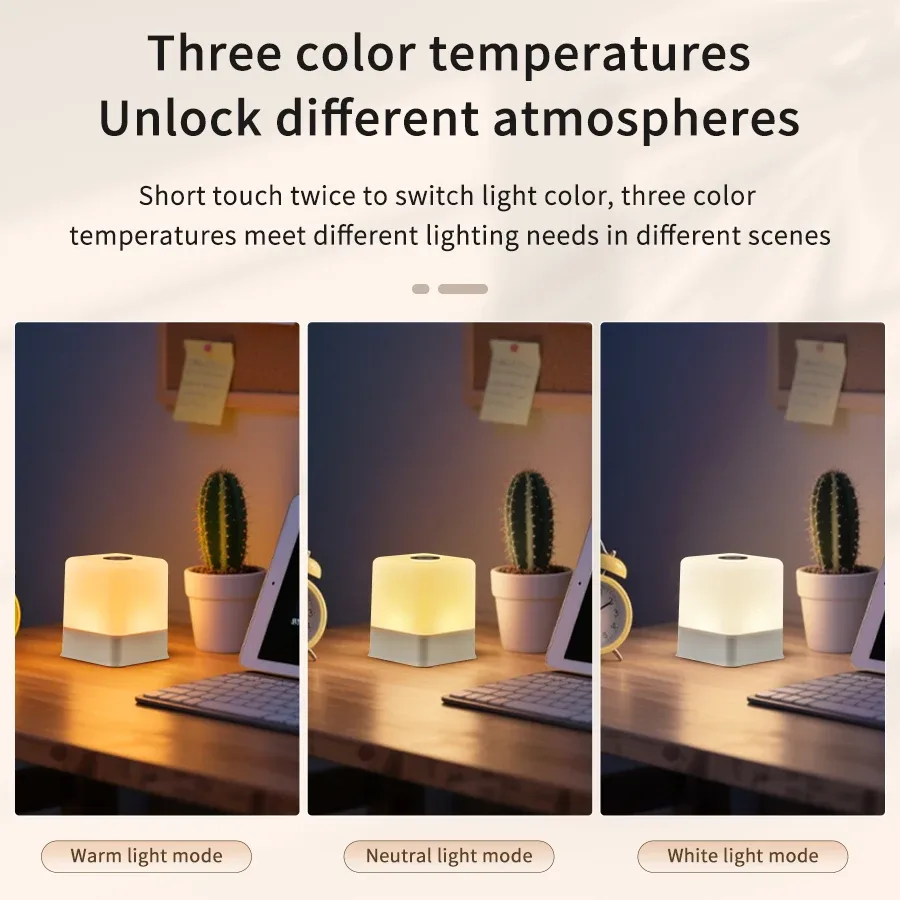 Lampe de chevet LED tactile 16 couleurs rechargeable par USB 5