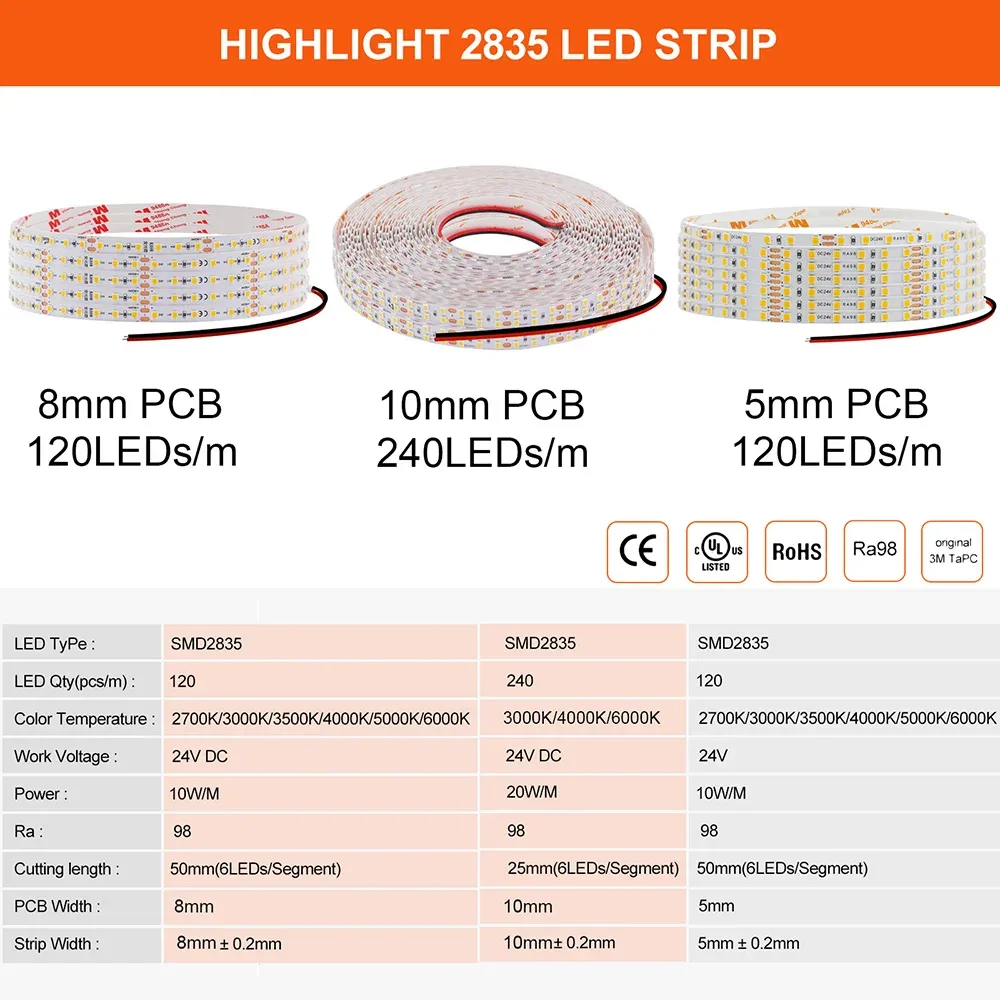 Ruban LED flexible IRC 98 - 24V - SMD 2835 2