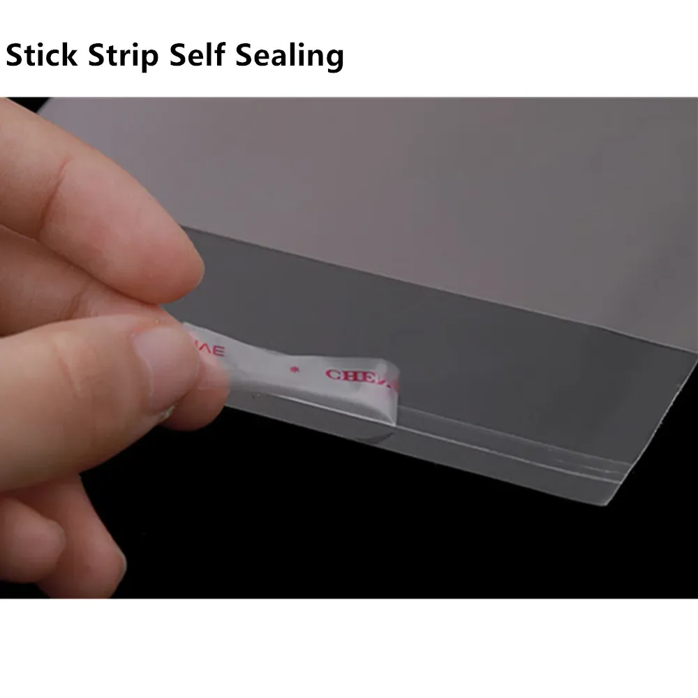 Lot de 200 sachets transparents auto-adhésifs avec support cartonné et trou de suspension - Image 2