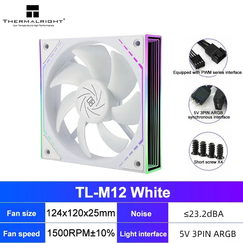 Thermalright TL-M12 - Ventilateur de boîtier 120mm ARGB PWM, Effet Miroir Infini, Roulement S-FDB - Image 4