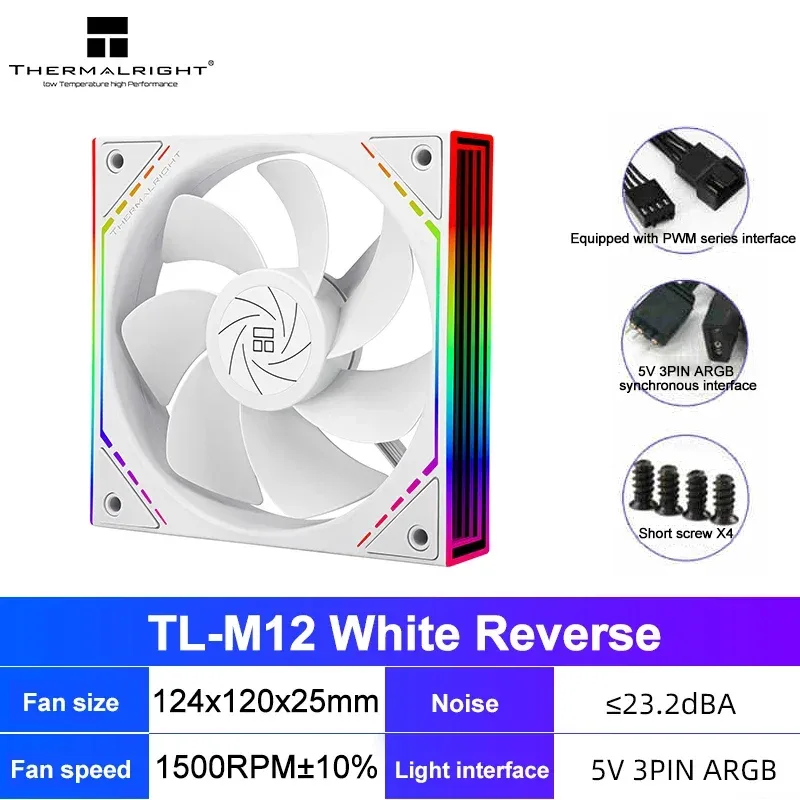 Thermalright TL-M12 - Ventilateur de boîtier 120mm ARGB PWM, Effet Miroir Infini, Roulement S-FDB - Image 5