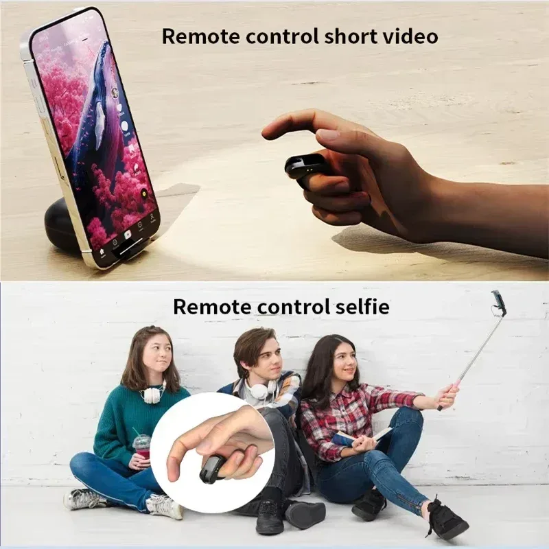Souris Annulaire Rechargeable Bluetooth et 2,4 GHz - Télécommande pour Vidéos et Selfies - Image 6
