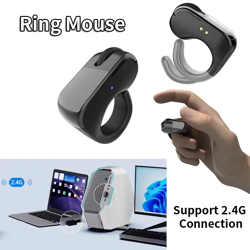 Souris Annulaire Rechargeable Bluetooth et 2,4 GHz - Télécommande pour Vidéos et Selfies - Image 2