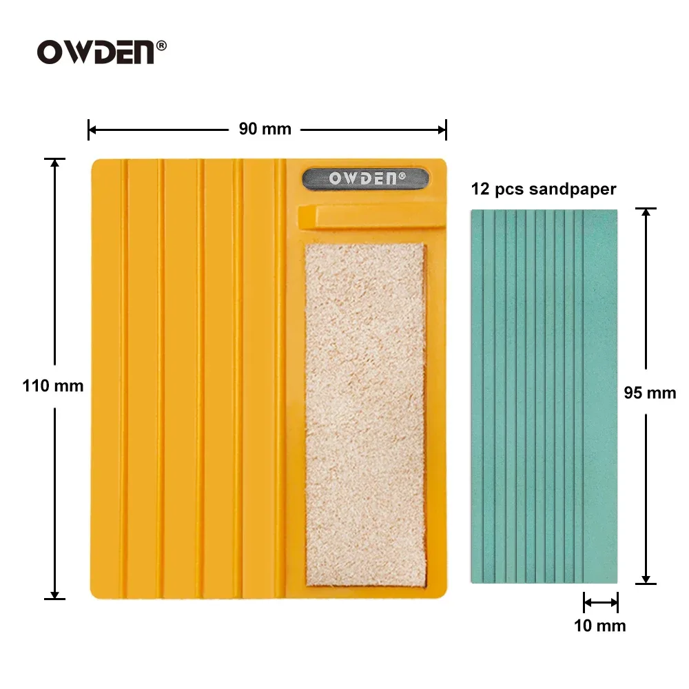 OWDEN - Guide d'affûtage breveté pour outils de maroquinerie, version longue avec papier de verre - Image 2