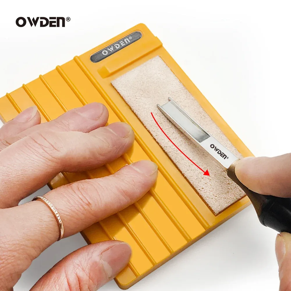 OWDEN - Guide d'affûtage breveté pour outils de maroquinerie, version longue avec papier de verre - Image 5
