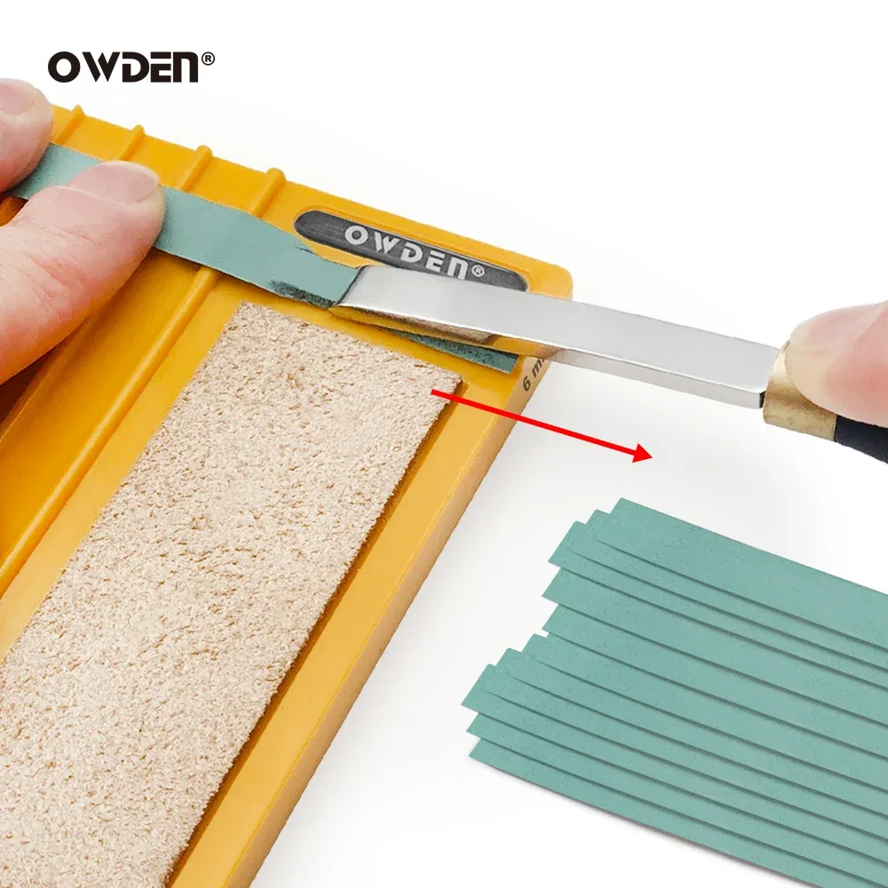 OWDEN - Guide d'affûtage breveté pour outils de maroquinerie, version longue avec papier de verre - Image 6