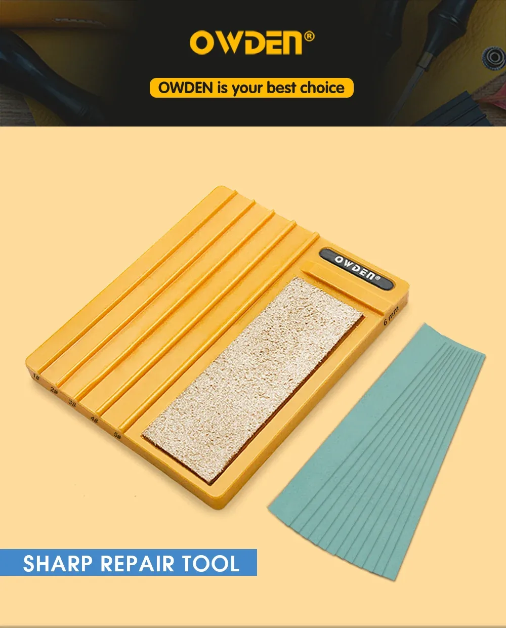 Détail du guide d'affûtage OWDEN