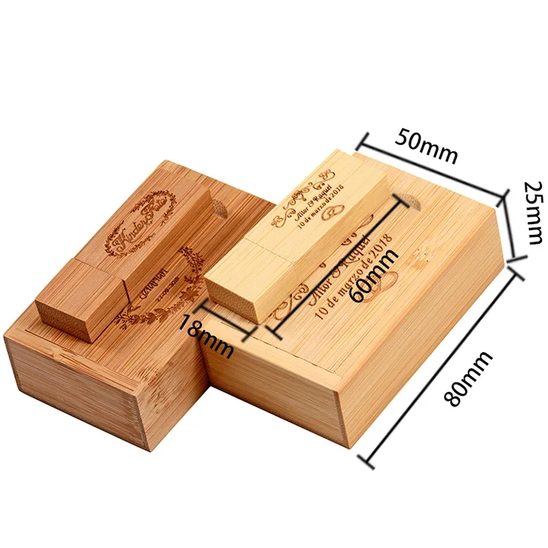 Clé USB 3.0 en bois de noyer avec coffret cadeau, 128 Go, logo personnalisé sans frais - Image 6