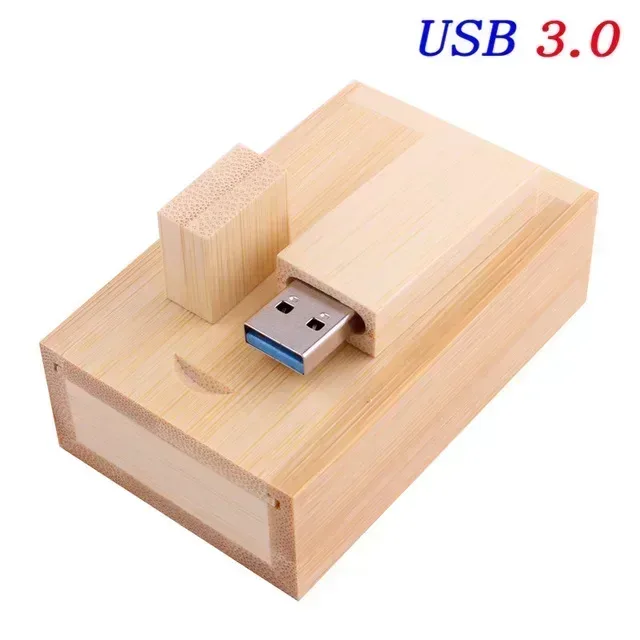 Clé USB 3.0 en bois de noyer avec coffret cadeau, 128 Go, logo personnalisé sans frais 12