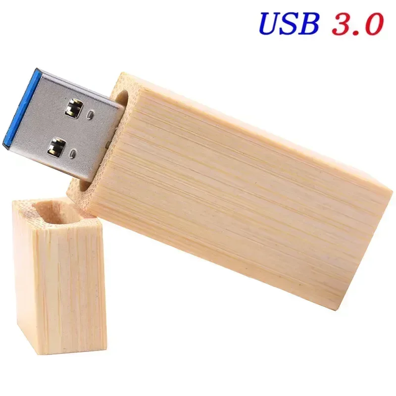 Clé USB 3.0 en bois de noyer avec coffret cadeau, 128 Go, logo personnalisé sans frais 9