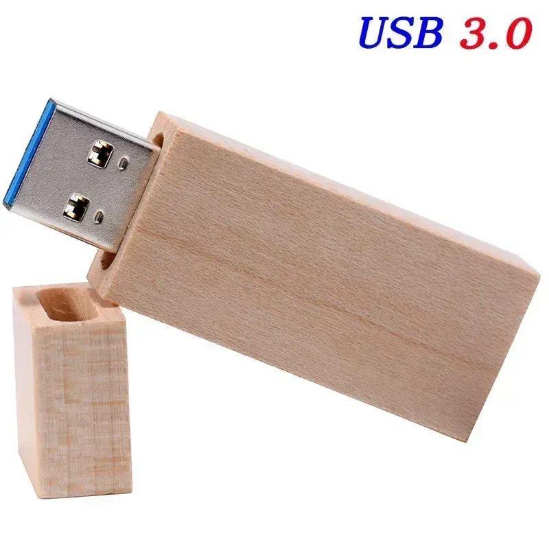 Clé USB 3.0 en bois de noyer avec coffret cadeau, 128 Go, logo personnalisé sans frais 10