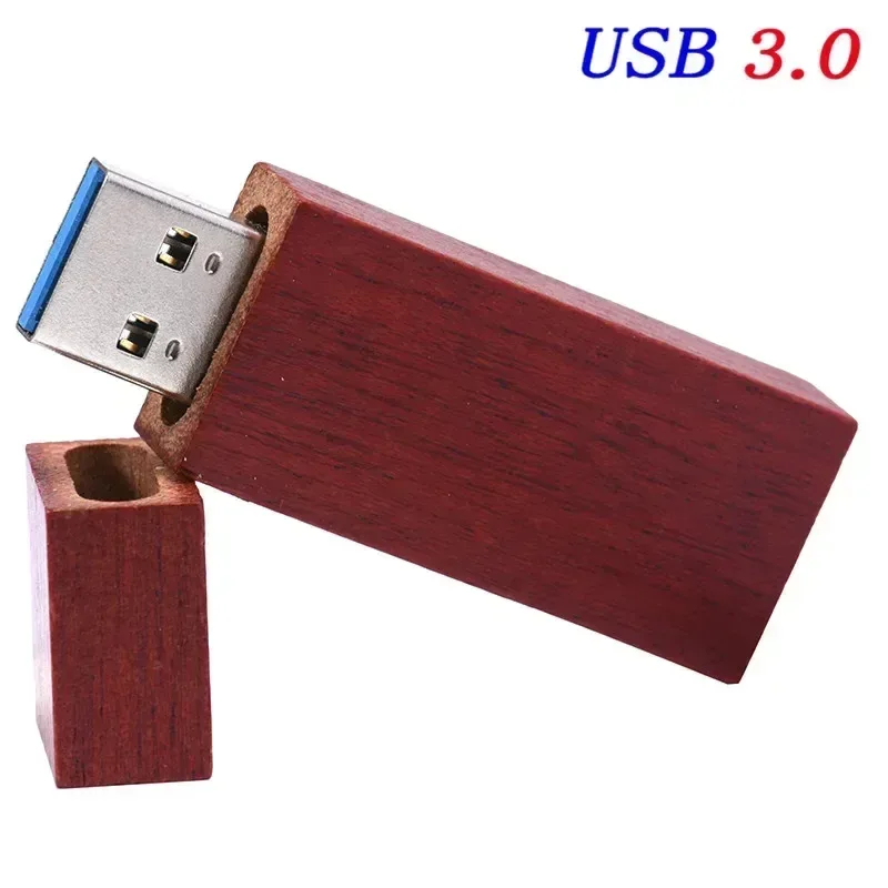 Clé USB 3.0 en bois de noyer avec coffret cadeau, 128 Go, logo personnalisé sans frais 8