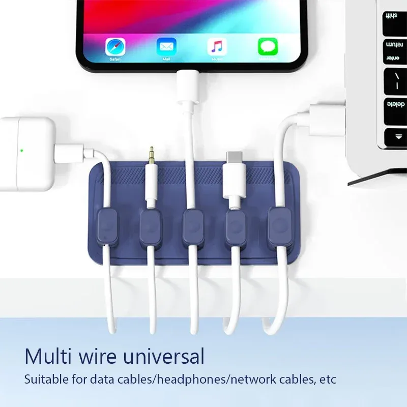 Organisateur de câbles magnétique 6-en-1 autoadhésif pour fils de souris et câbles USB - Image 5