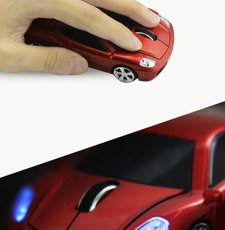 Souris voiture de sport bleue