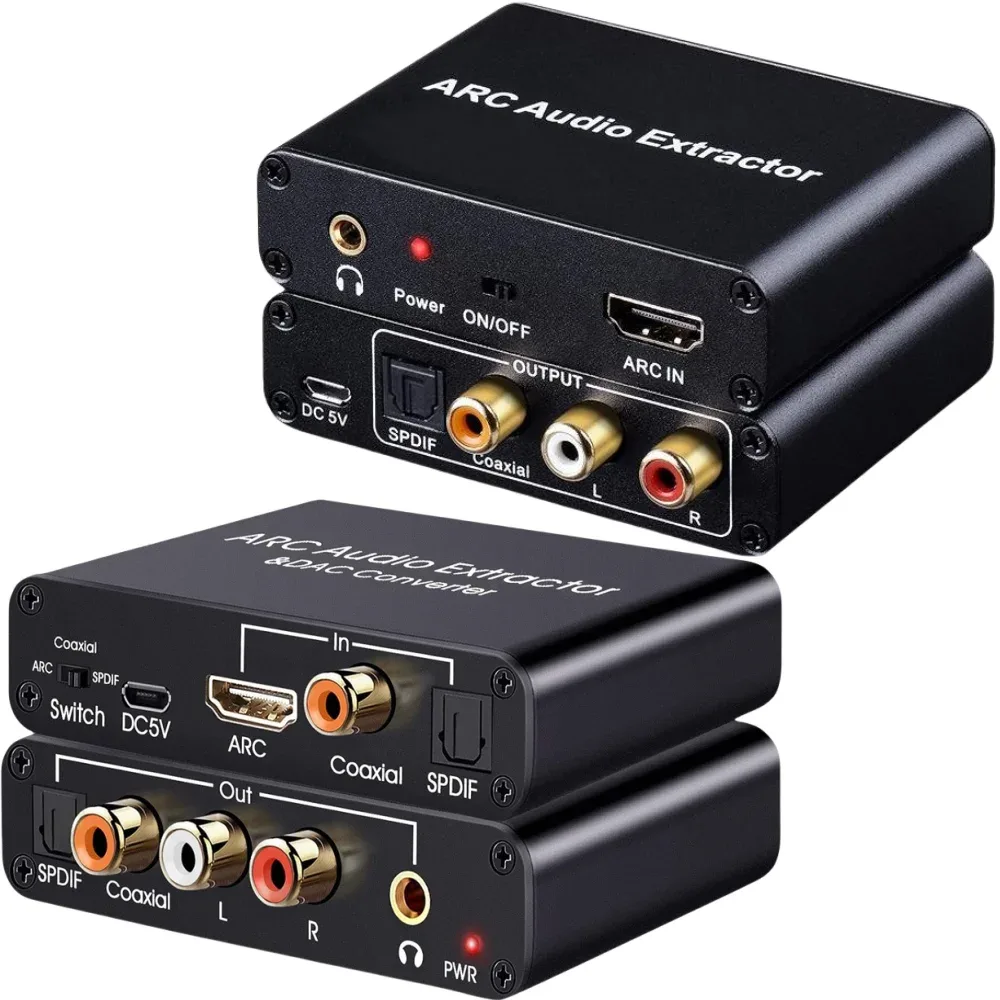 Extracteur Audio HDMI ARC 192 kHz vers Optique Toslink, Coaxial et Jack 3,5 mm - Image 1