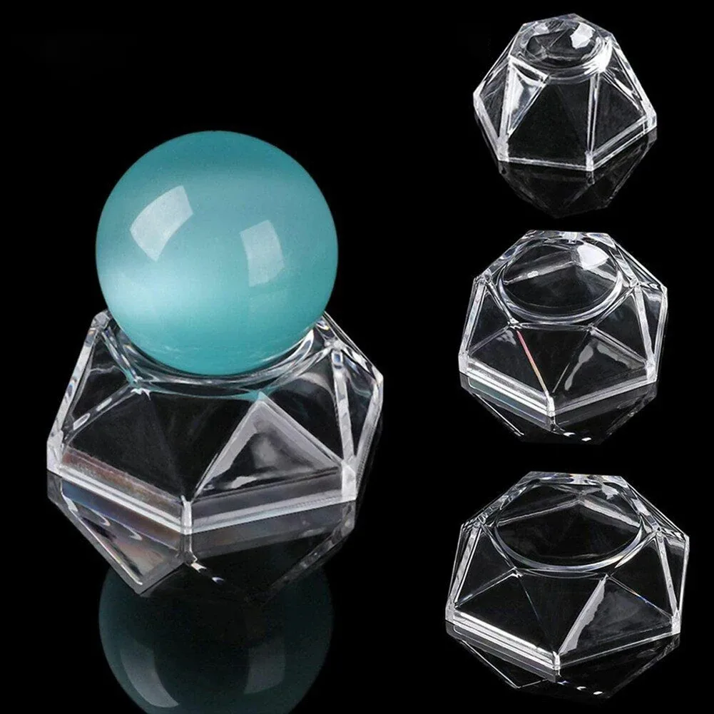 Support hexagonal en acrylique pour boule de cristal et sphère - Image 1