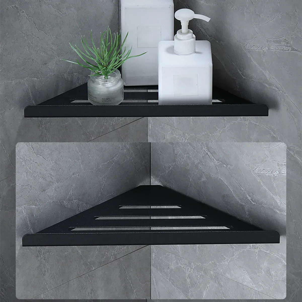 Étagère d'angle de douche en acier inoxydable 304 sans perçage - Image 1
