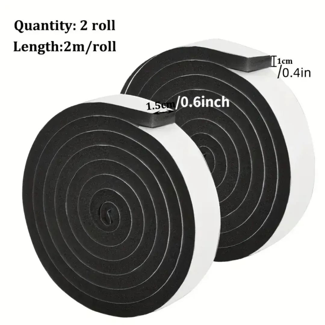 Joint d'étanchéité autocollant en mousse pour portes et fenêtres, 2m. 2
