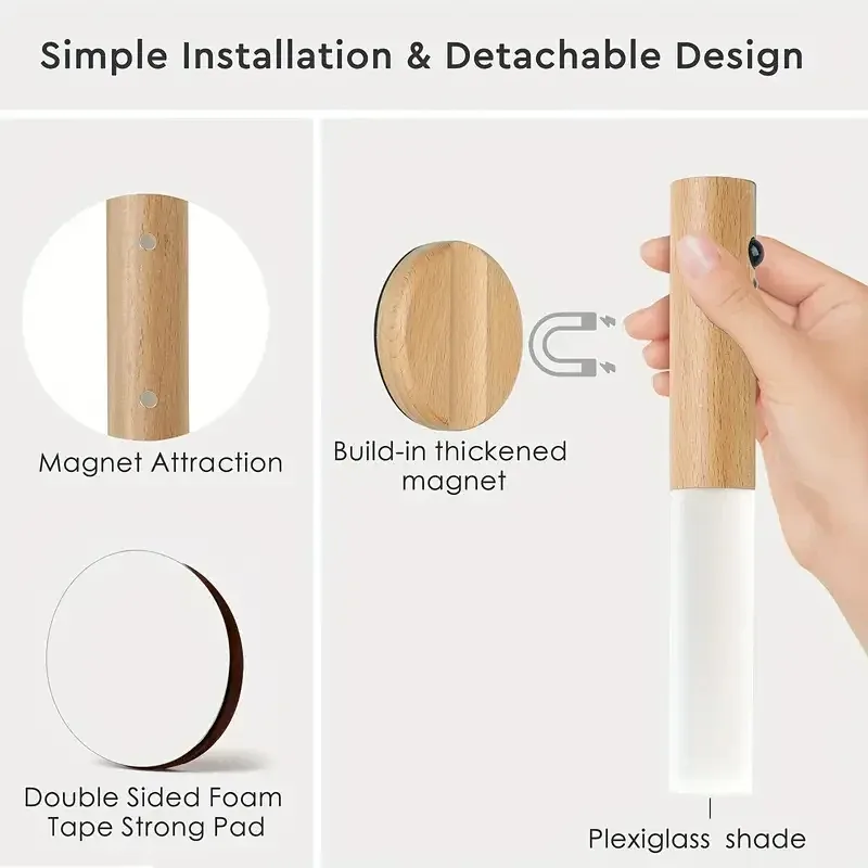 Applique murale LED rechargeable avec détecteur de mouvement et fixation magnétique - Image 6
