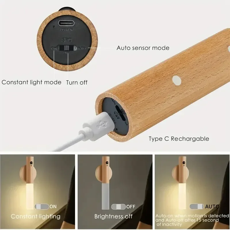 Applique murale LED rechargeable avec détecteur de mouvement et fixation magnétique - Image 5