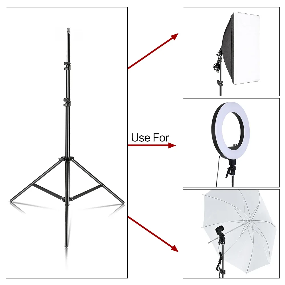 Trépied d'éclairage professionnel 240 cm avec vis 1/4" pour studio photo - Image 6