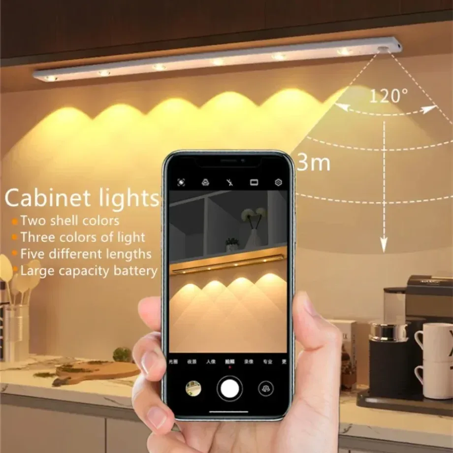 Réglette LED rechargeable avec détecteur de mouvement et intensité variable - Image 2