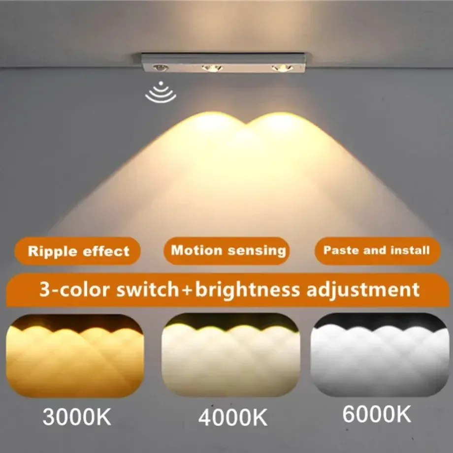 Réglette LED rechargeable avec détecteur de mouvement et intensité variable 11