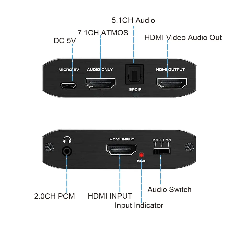 Extracteur Audio HDMI 4K - Convertisseur S/PDIF Optique et RCA - Image 5