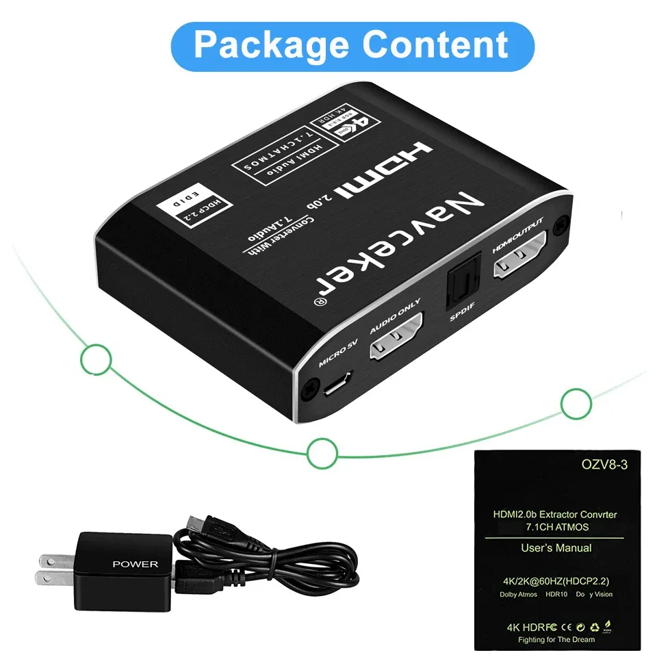 Extracteur Audio HDMI 4K - Convertisseur S/PDIF Optique et RCA - Image 6