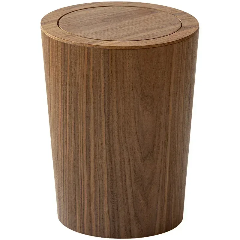 Poubelle minimaliste en bois avec couvercle basculant - Image 5