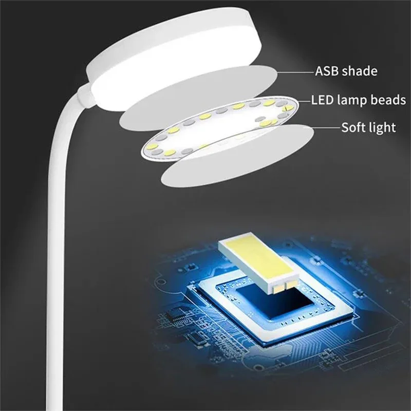 Lampe de table LED rechargeable avec port USB et 3 modes de luminosité - Image 3