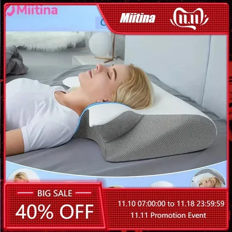 Oreiller cervical ergonomique 2-en-1 en mousse à mémoire de forme 2