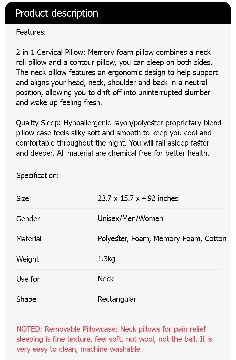 Oreiller Cervical Premium