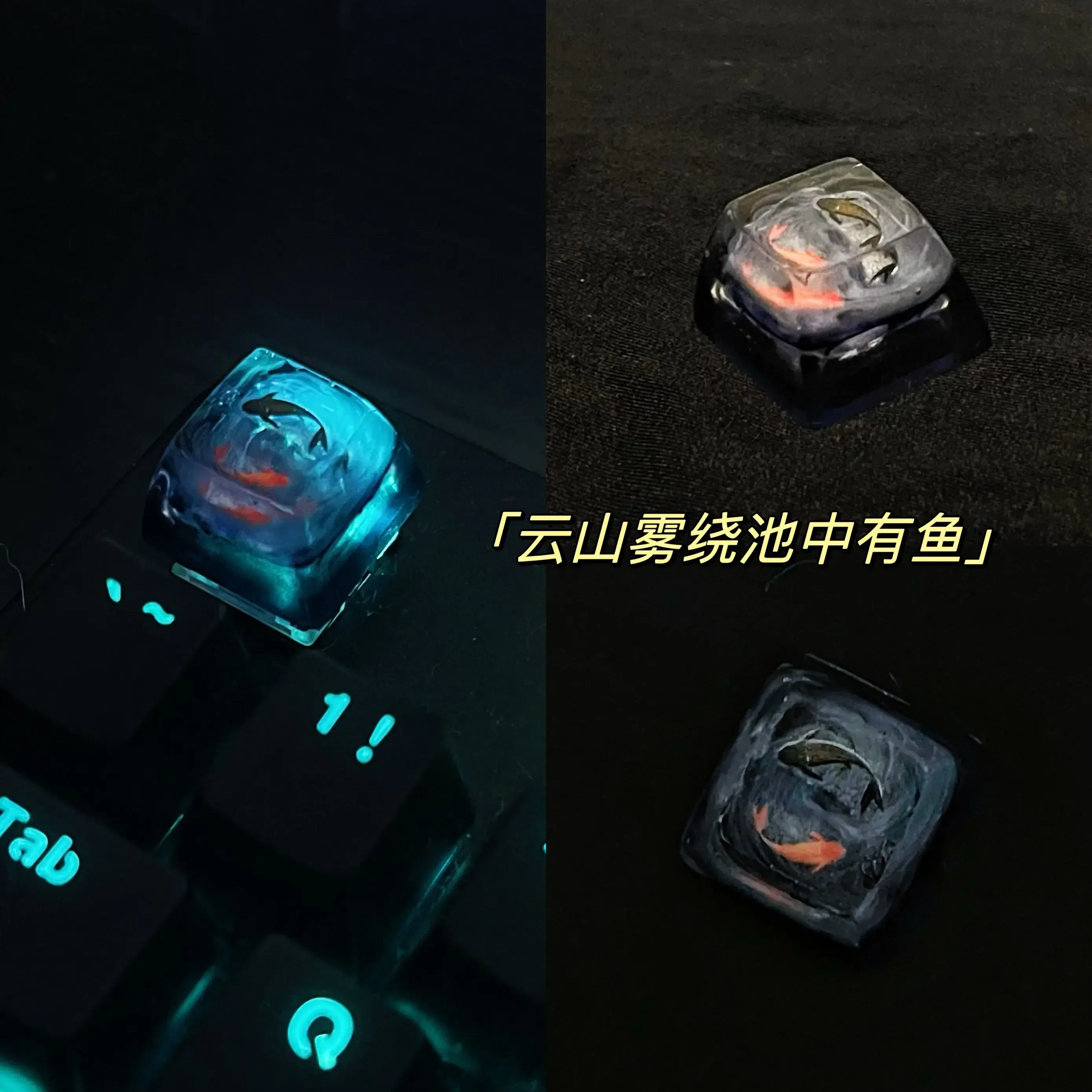 Touche artisanale en résine pour clavier mécanique - Modèles Ours polaire, Koi et Steampunk - Image 5