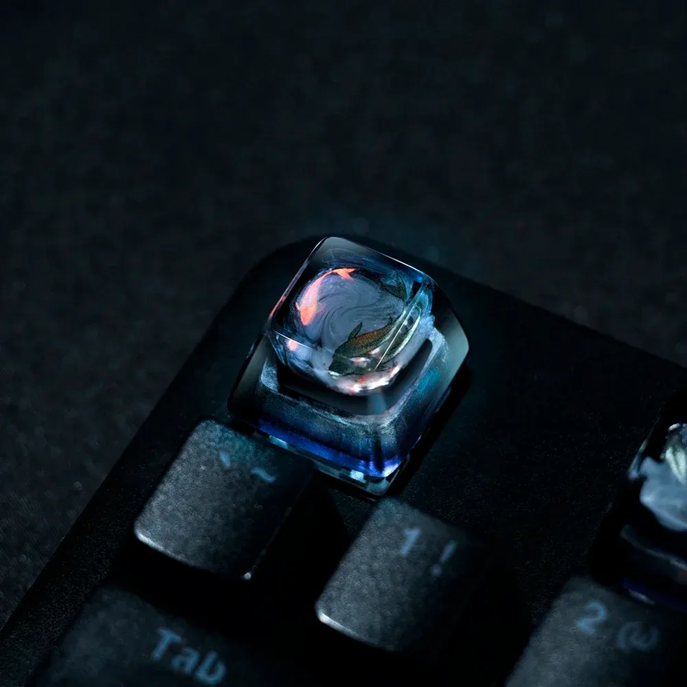 Touche artisanale en résine pour clavier mécanique - Modèles Ours polaire, Koi et Steampunk - Image 4