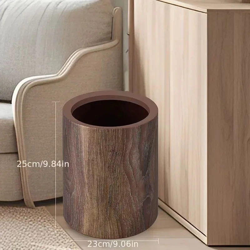 Poubelle Semi-Circulaire à Effet Bois - Design Moderne et Minimaliste - Image 5